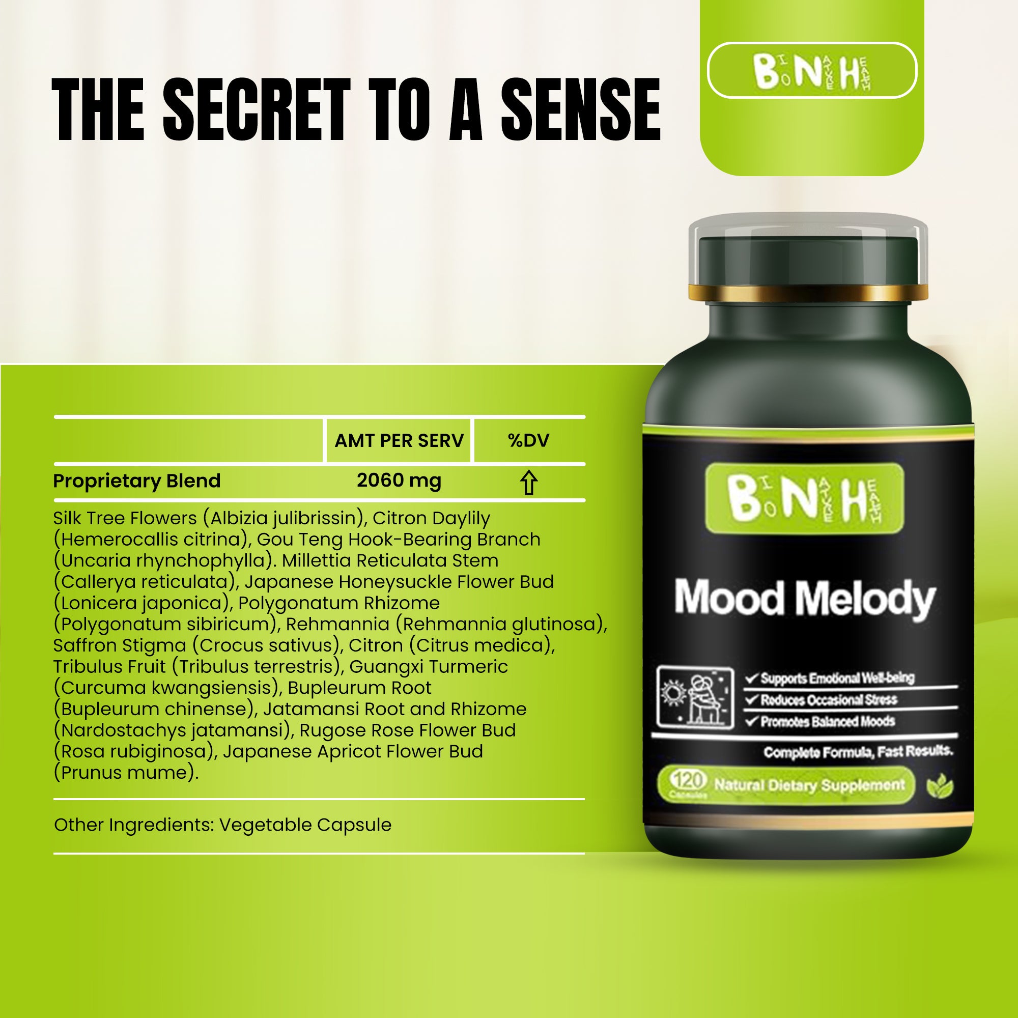 Mood Melody, Natural Dietary Supplement, 120 Capsules