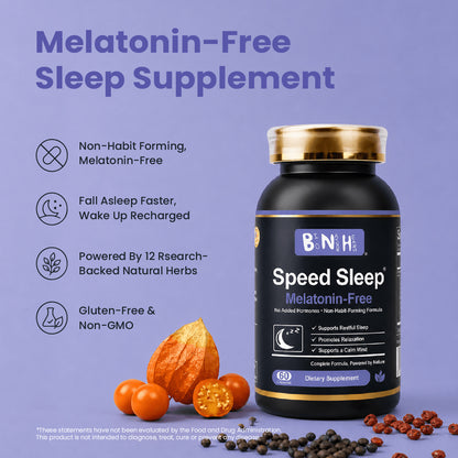 Speed Sleep: Melatonin-Free Sleep &amp; Cortisol Support (60 Capsules)