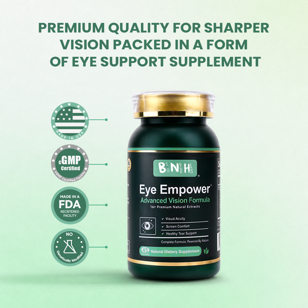 Eye Empower: Eye Health Supplement for Screen Time, Visual Comfort &amp; Eye Moisture | 16-Botanical Formula, 45 Capsules