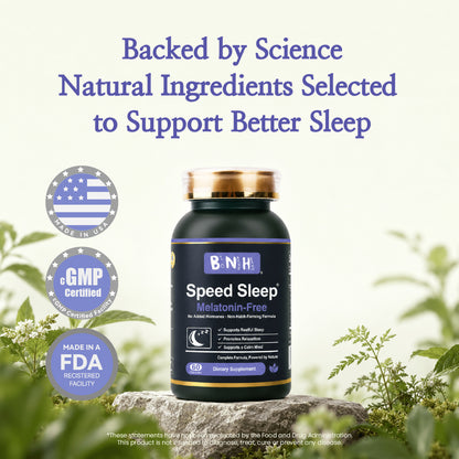 Speed Sleep: Melatonin-Free Sleep &amp; Cortisol Support (60 Capsules)