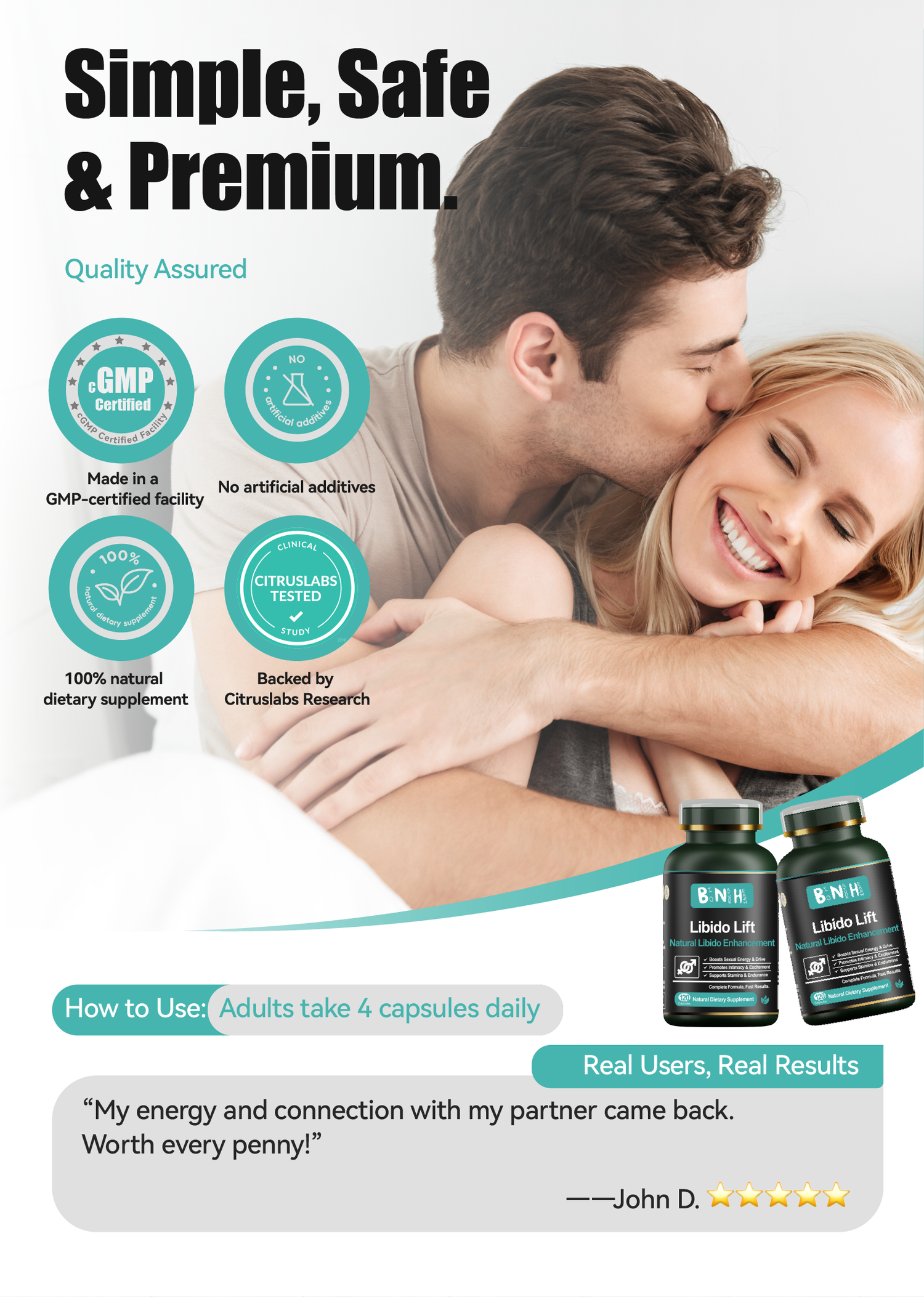 Libido Lift, Natural Dietary Supplement, 120 Capsules