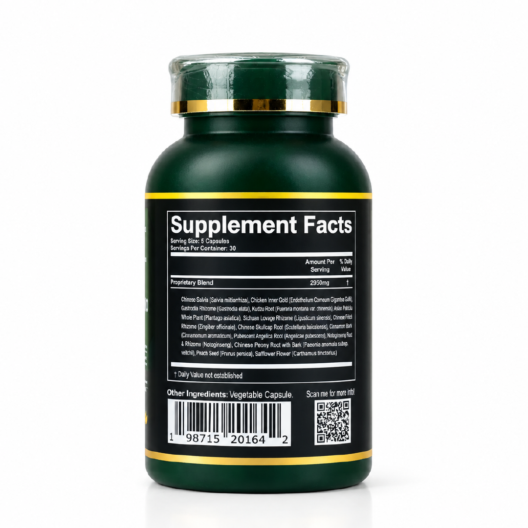 Headache Hero Supplement Facts panel on the back of the bottle