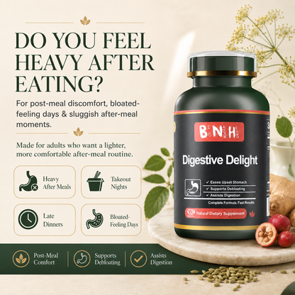 Digestive Delight: Herbal Gut Comfort &amp; Bloating Relief (180 Capsules)