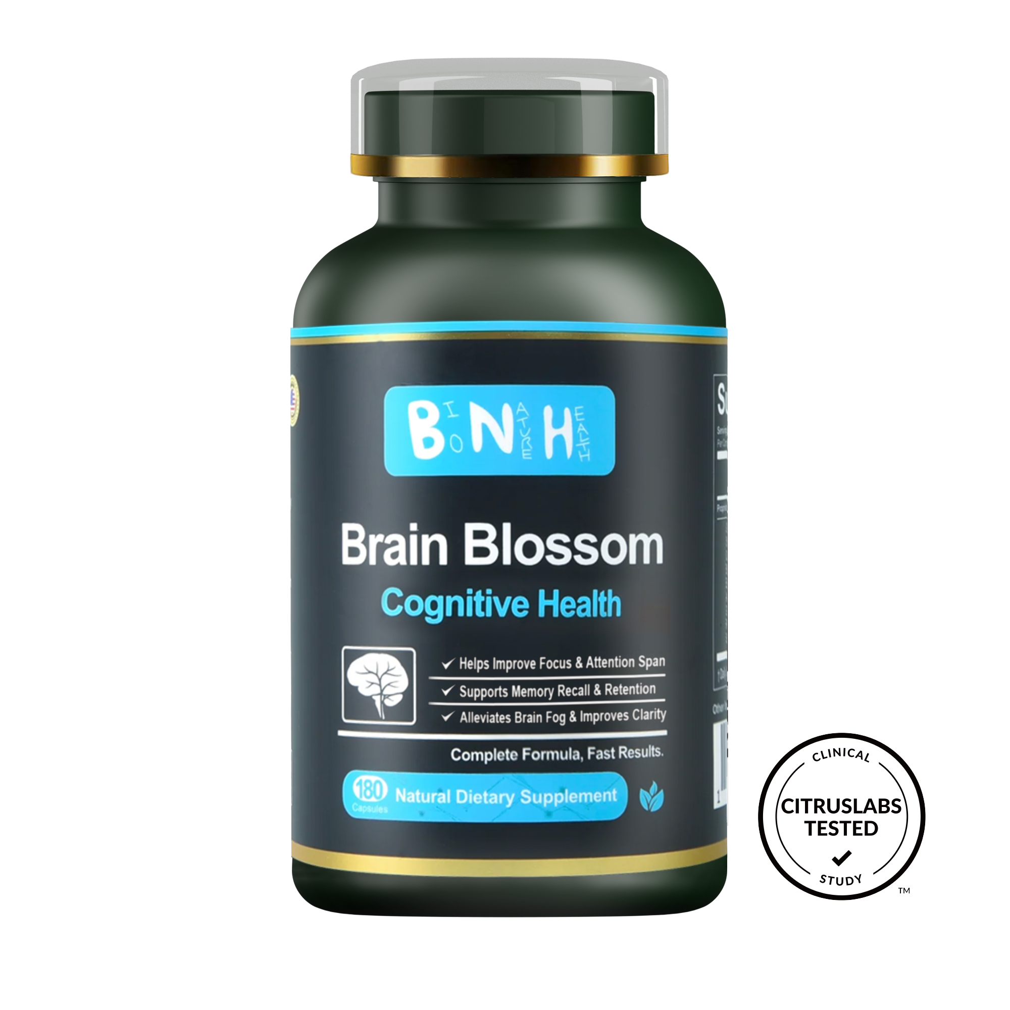 Brain Blossom, Natural Dietary Supplement, 180 capsules