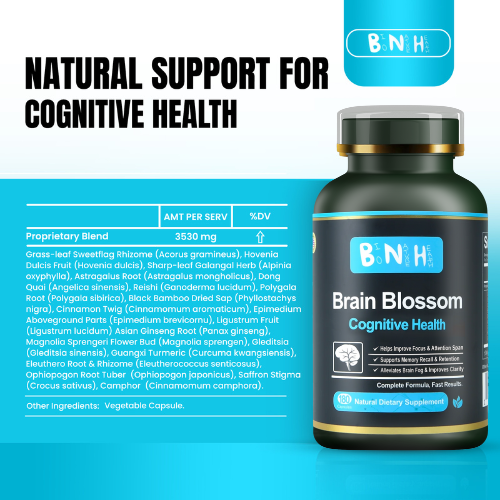 Brain Blossom, Natural Dietary Supplement, 180 capsules