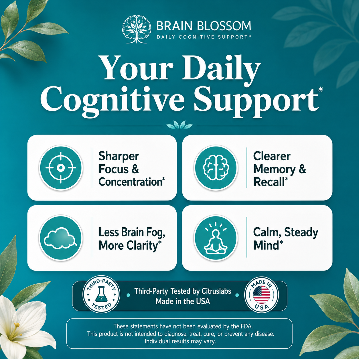 Brain Blossom: Advanced Focus &amp; Memory Complex (180 Capsules)