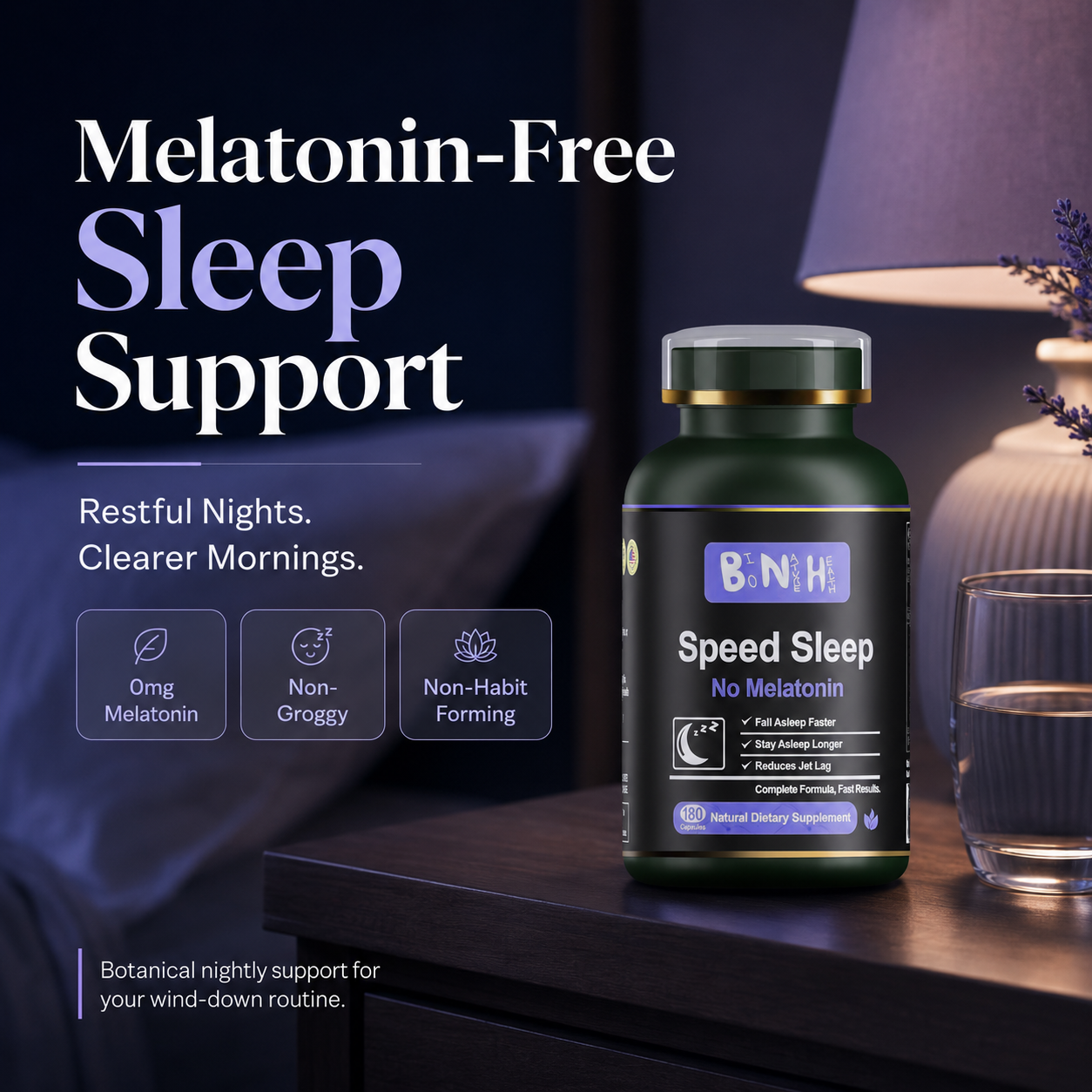 Speed Sleep: Melatonin-Free Nighttime Support (180 Capsules)