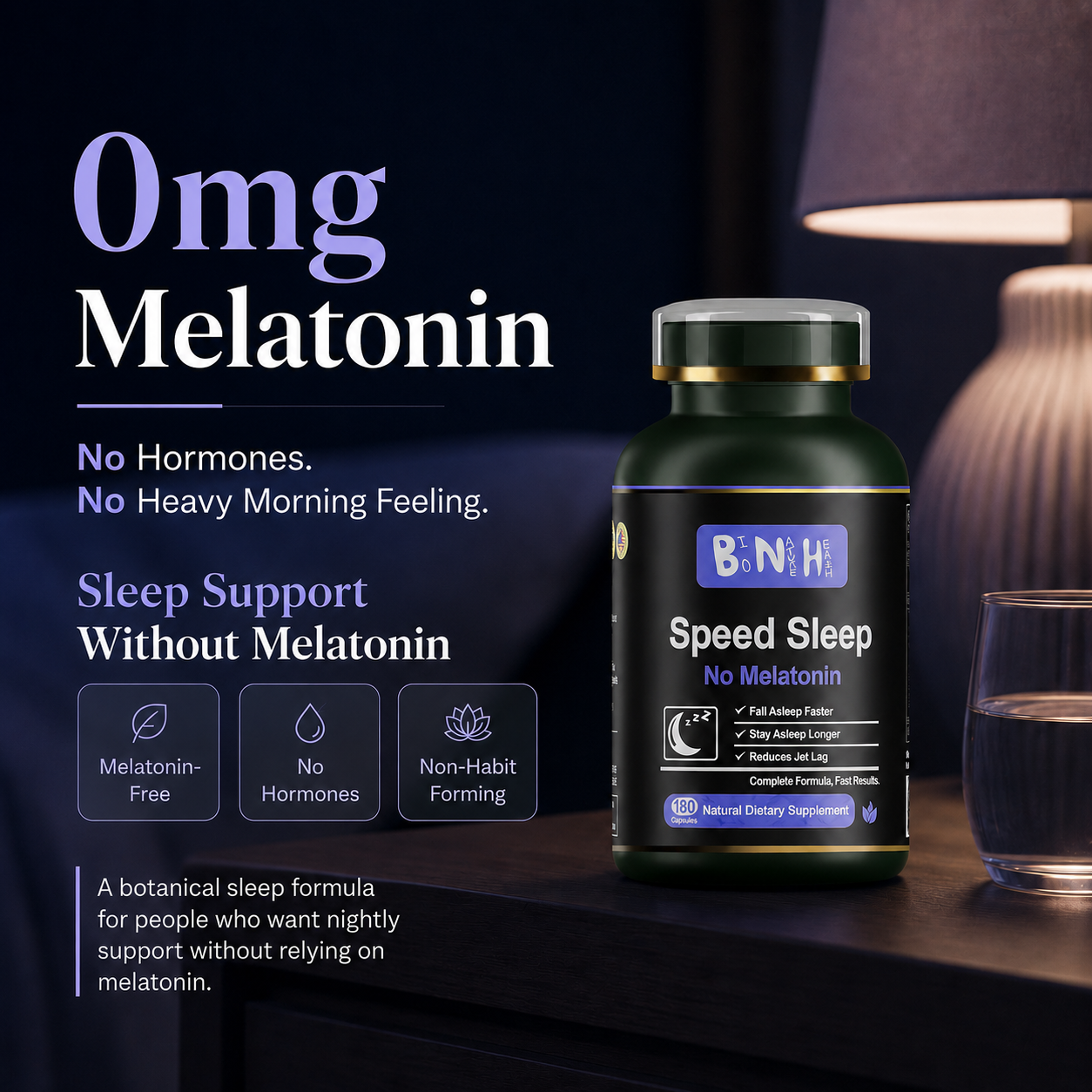 Speed Sleep: Melatonin-Free Nighttime Support (180 Capsules)