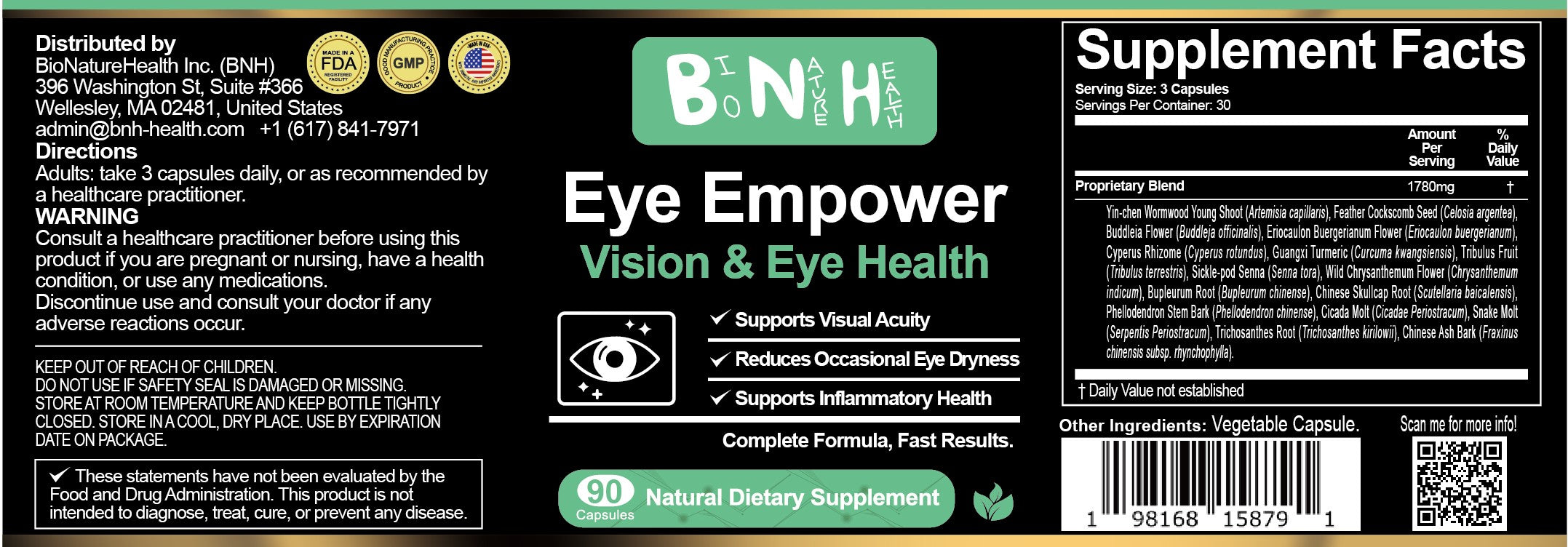 Eye Empower, Natural Dietary Supplement, 90 Capsules