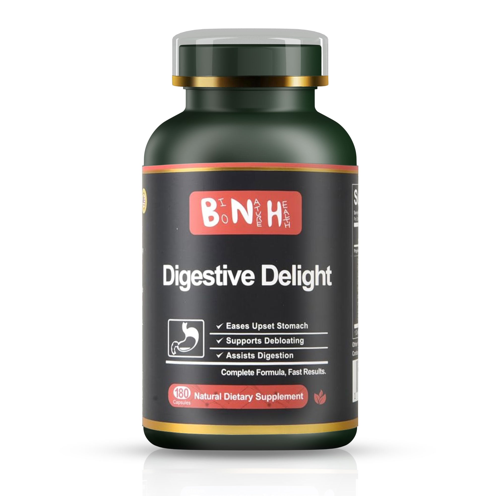 Digestive Delight: Herbal Gut Comfort &amp; Bloating Relief (180 Capsules)