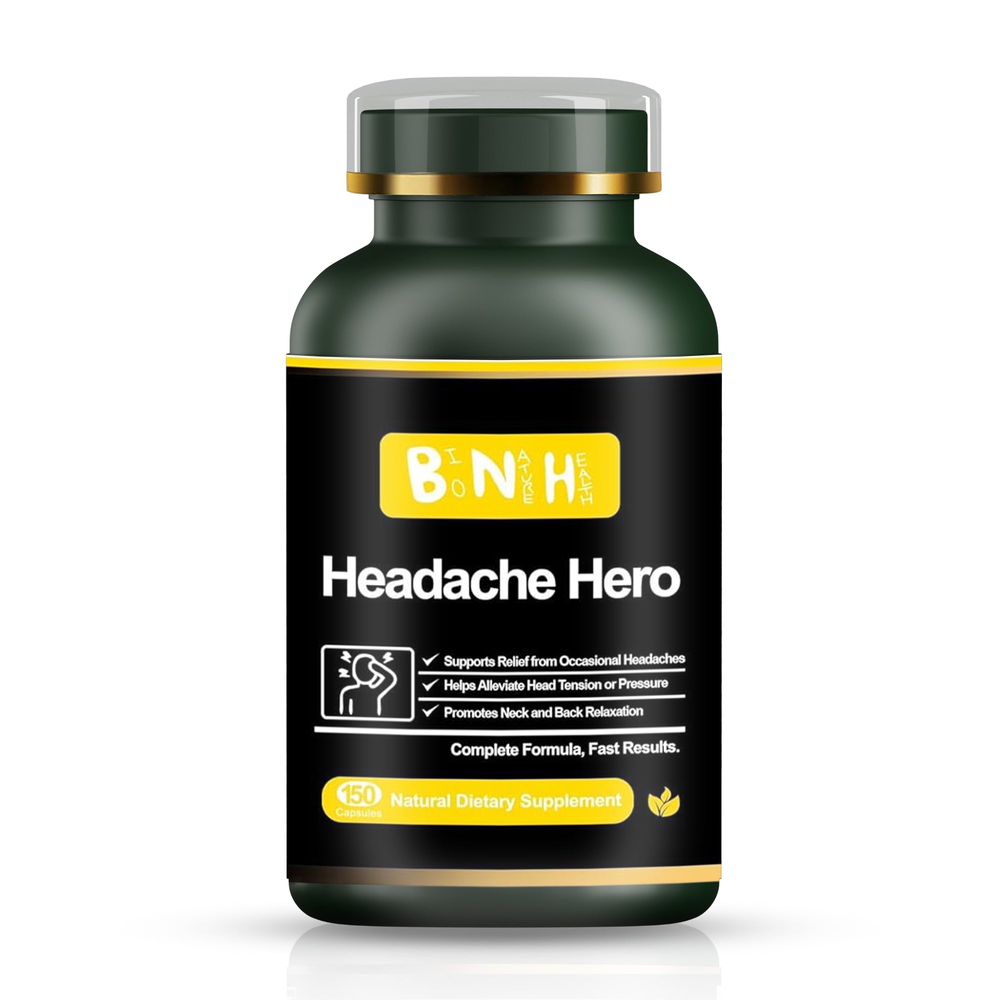 Headache Hero: Daily Head &amp; Neck Tension Support (150 Capsules)