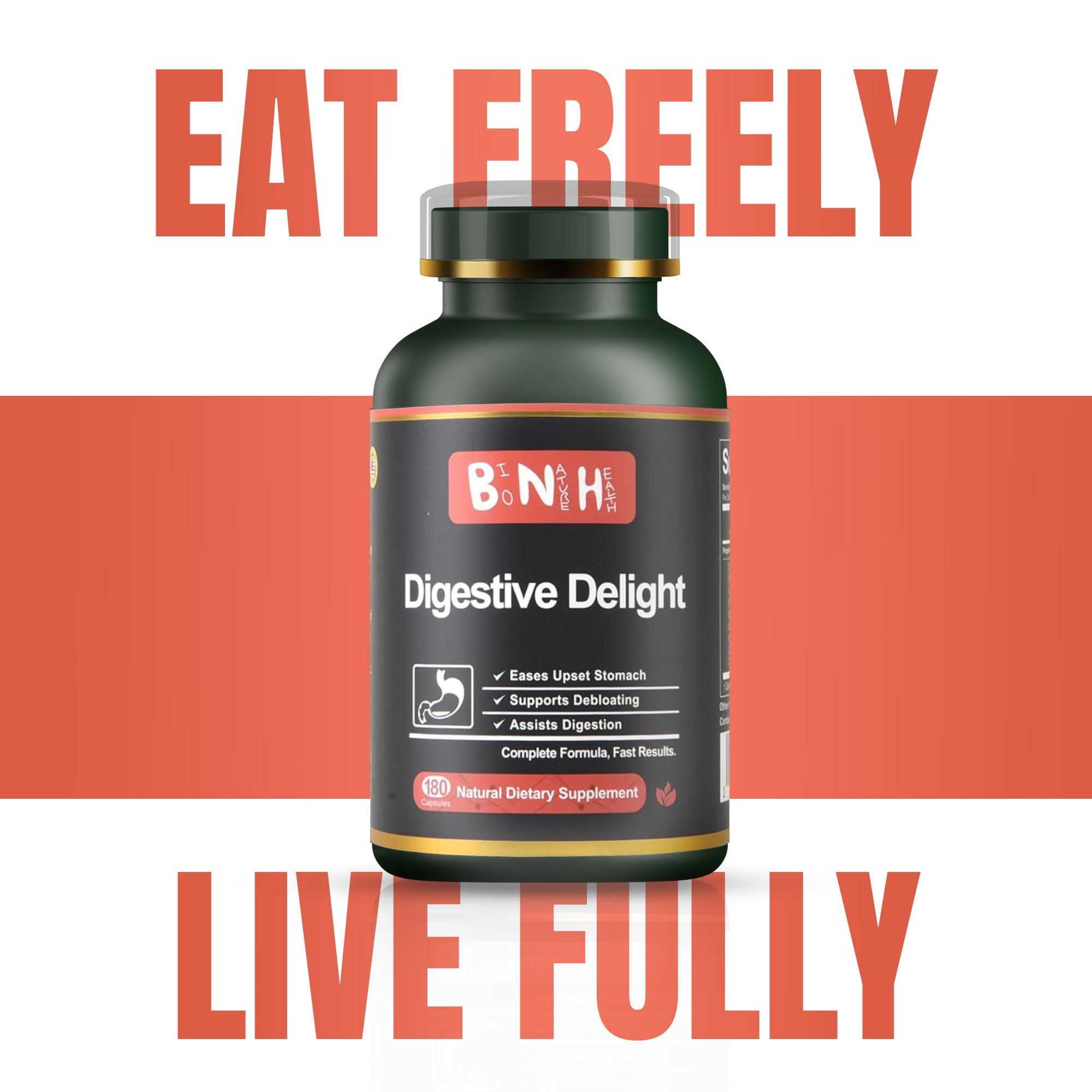 Digestive Delight, Natural Dietary Supplement, 180 Capsules