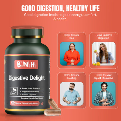 Digestive Delight, Natural Dietary Supplement, 180 Capsules