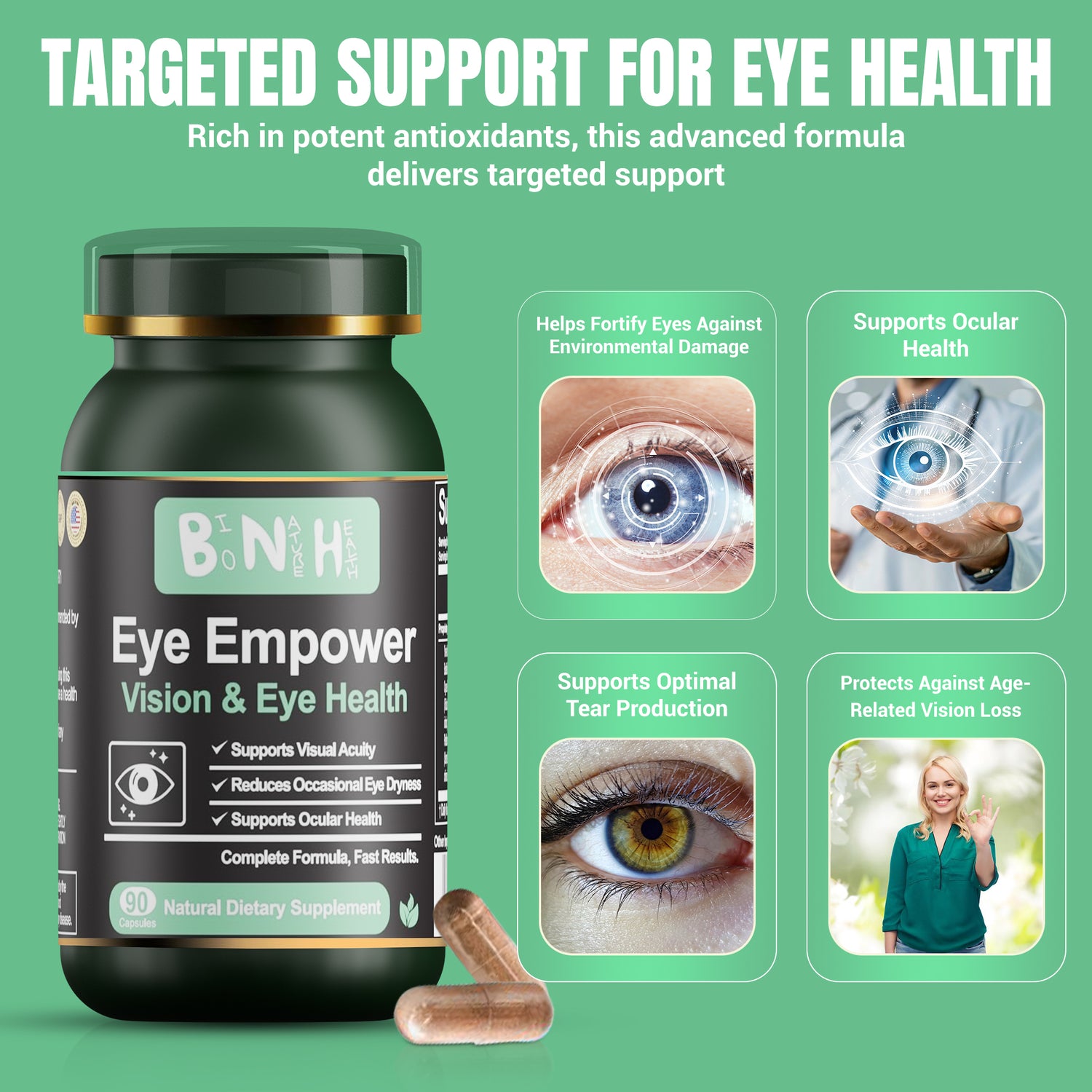Eye Empower, Natural Dietary Supplement, 90 Capsules