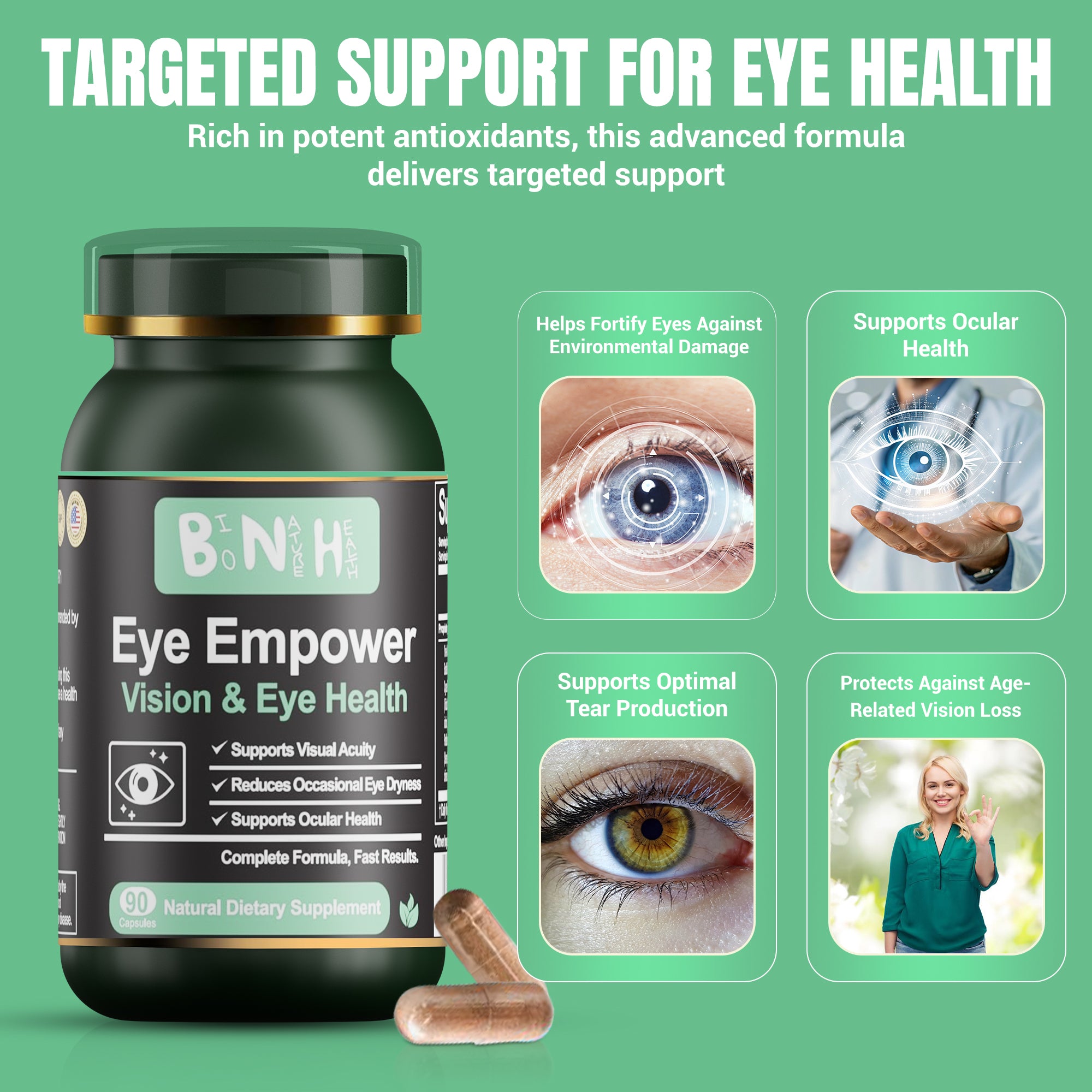 Eye Empower: Blue Light Support Eye Supplement (90 Capsules)