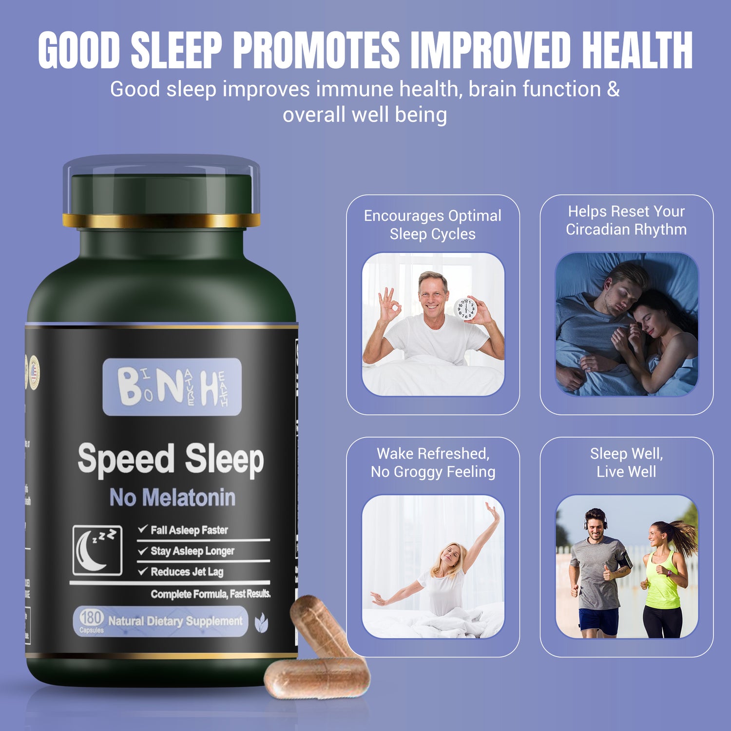 Speed Sleep, Natural Dietary Supplement, 180 Capsules