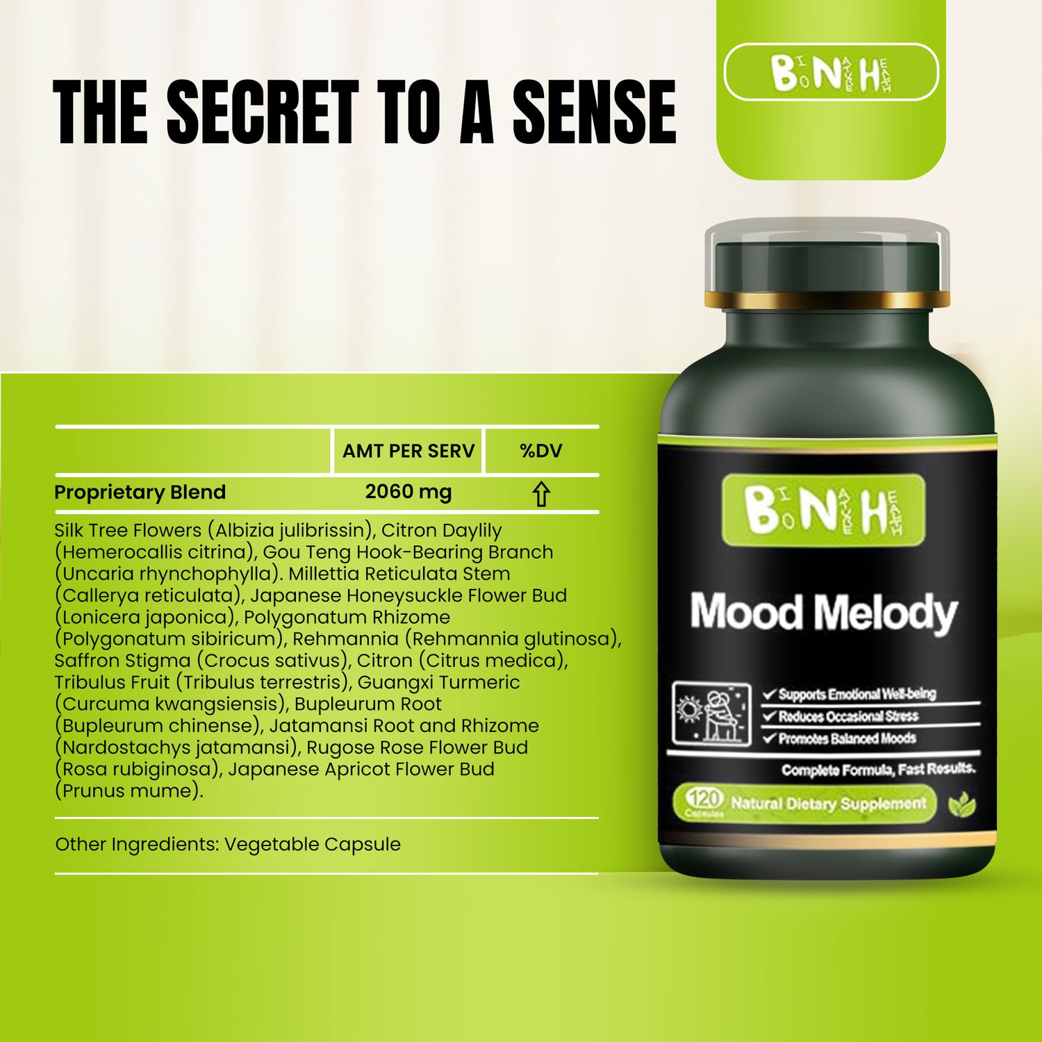 Mood Melody, Natural Dietary Supplement, 120 Capsules