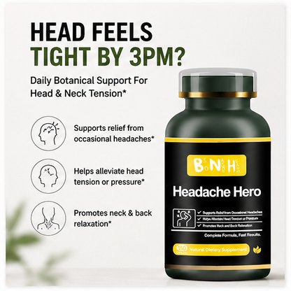 Headache Hero: Daily Head &amp; Neck Tension Support (150 Capsules)